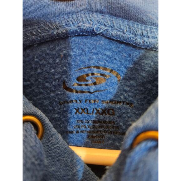 Simply for Sports Italia Men's Hoodie Sweatshirt Blue Logo Drawstrings Size XXL - Picture 7 of 7